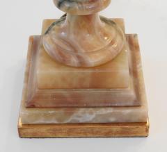 Large Pair of Italian 1950s Baluster form Carved Onyx Lamps - 1981312
