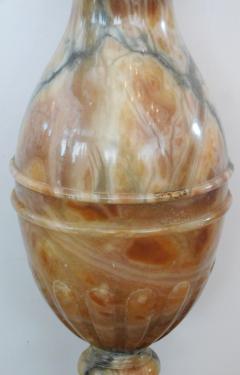 Large Pair of Italian 1950s Baluster form Carved Onyx Lamps - 1981315