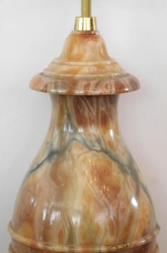 Large Pair of Italian 1950s Baluster form Carved Onyx Lamps - 1981316