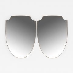 Large Pair of Italian Design Shield Shaped Oval Mirrors - 1242166