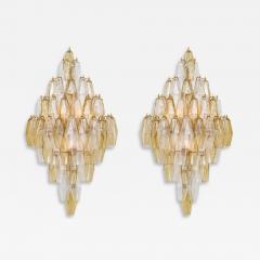 Large Pair of Italian Poliedri Glass Sconces - 4698050