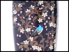 Large Pair of Japanese Cloisonn with Blue Birds signed Gonda Hirosuke - 3903256