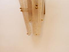 Large Pair of Murano Wall Sconces With Gold Flakes Details - 4507844