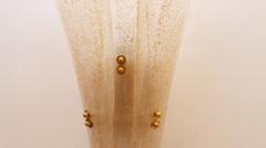 Large Pair of Murano Wall Sconces With Gold Flakes Details - 4507847