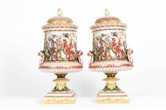 Large Pair of Porcelain Covered Urns Decorative Pieces - 1037676