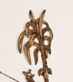 Large Pair of Vintage Carved and Gilt Sconces Probably Italy circa 1950 - 4182404