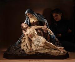 Large Pieta Spanish Wooden Sculpture 17th 18th century - 3570560