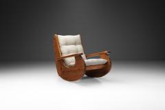 Large Pine Wood Rocking Chair The Netherlands 1970s - 4309506