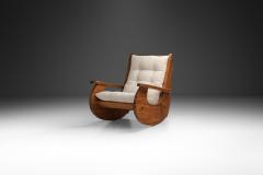 Large Pine Wood Rocking Chair The Netherlands 1970s - 4309509