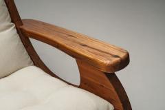 Large Pine Wood Rocking Chair The Netherlands 1970s - 4309513