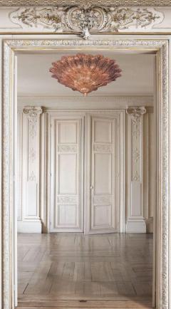 Large Pink Amethyst Murano Glass Leave Ceiling Light or Chandelier - 2782251