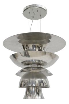 Large Polished Aluminum Pendant Light Fixture - 3921064