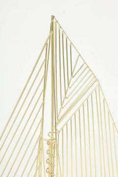 Large Polished Brass Sail Boat Sculpture by Curtis Jere Signed circa 1970 - 2233586