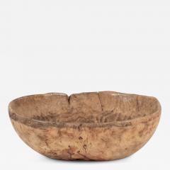 Large Primitive Oval Shaped Dug Out Bowl from Sweden - 3315907