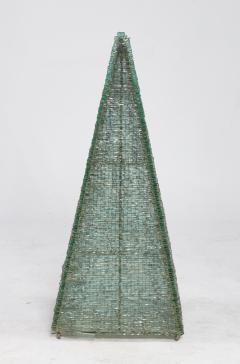 Large Pyramid Form Glass Sculpture and Lamp - 4331521
