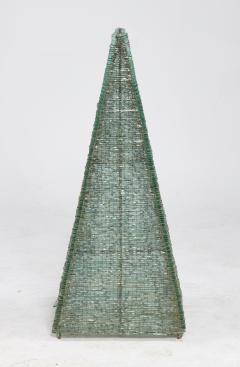 Large Pyramid Form Glass Sculpture and Lamp - 4331523