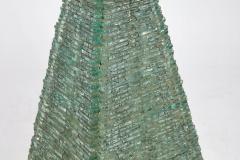Large Pyramid Form Glass Sculpture and Lamp - 4331529