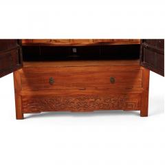 Large Qing Dynasty Oak Wood Compound Cabinet With Brass Medallions - 4795126
