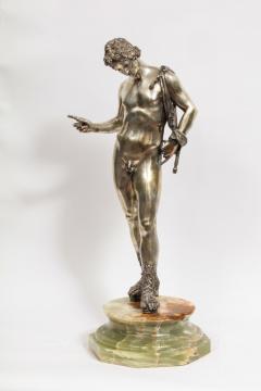 Large Rare Italian Silver Figure Statue of Narcissus after the Antique - 928520