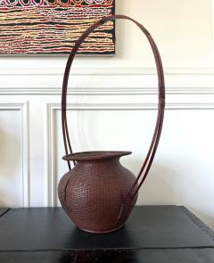Large Rare Japanese Bamboo Flower Basket Hahakago by Tokosai - 4476774