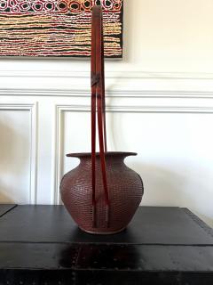 Large Rare Japanese Bamboo Flower Basket Hahakago by Tokosai - 4476775