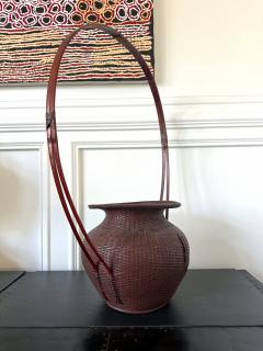 Large Rare Japanese Bamboo Flower Basket Hahakago by Tokosai - 4476776
