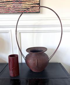 Large Rare Japanese Bamboo Flower Basket Hahakago by Tokosai - 4476778