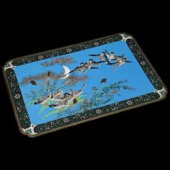 Large Rare Meiji Japanese Cloisonne Enamel Panel of Geese - 3901759