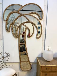 Large Rattan Mirror Palm Tree Italy 1980s - 2260867