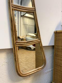 Large Rattan Mirror Palm Tree Italy 1980s - 2260871