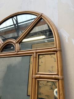 Large Rattan Parclosed Mirror Italy 1970s - 4417311
