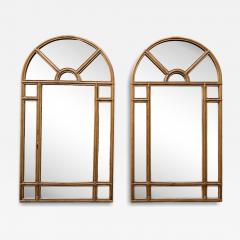 Large Rattan Parclosed Mirror Italy 1970s - 4419644