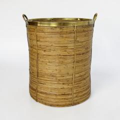 Large Rattan and Brass Basket - 4518361