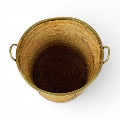 Large Rattan and Brass Basket - 4518363