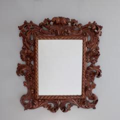 Large Red 19th Century Carved Wood Rococo Mirror France - 4054713