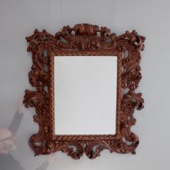 Large Red 19th Century Carved Wood Rococo Mirror France - 4054714