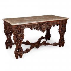 Large Regence Style Mahogany Centre Table with Marble Top - 3037204