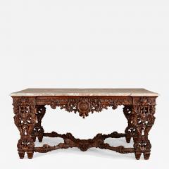 Large Regence Style Mahogany Centre Table with Marble Top - 3038353