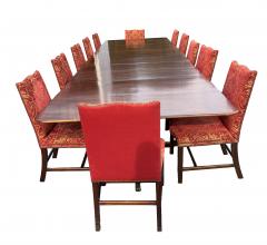 Large Regency Style Mahogany Three Pedestal Dining Table And Twelve Chairs - 4789107