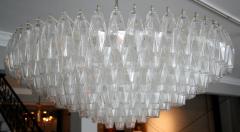 Large Round 1970s Polyhedron Glass Chandelier - 254001
