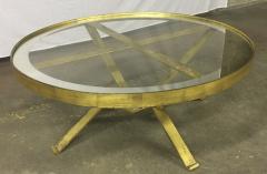 Large Round 40s French Gold Leaf Wrought Iron Coffee Table - 441886