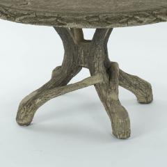 Large Round French Faux Bois Table - 2755633