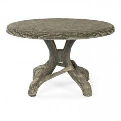 Large Round French Faux Bois Table - 2755635
