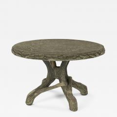 Large Round French Faux Bois Table - 2759762