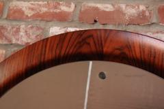 Large Round Italian Modernist Rosewood and Chrome Mirror by Mac Arredamenti - 3018662