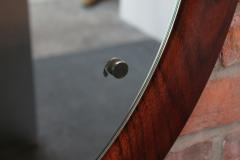 Large Round Italian Modernist Rosewood and Chrome Mirror by Mac Arredamenti - 3018665