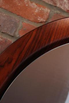 Large Round Italian Modernist Rosewood and Chrome Mirror by Mac Arredamenti - 3018667
