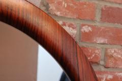 Large Round Italian Modernist Rosewood and Chrome Mirror by Mac Arredamenti - 3018668