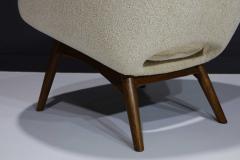 Large Round Mid Century Modern Chair in Donghia Wool - 2197620