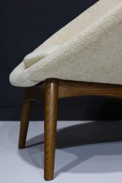 Large Round Mid Century Modern Chair in Donghia Wool - 2197623